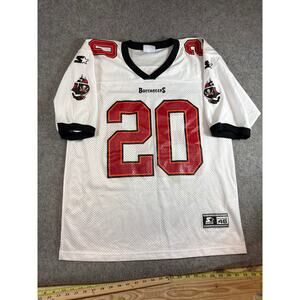 VINTAGE Tampa Bay Buccaneers Jersey Mens White Ronde Barber NFL Starter Size 46